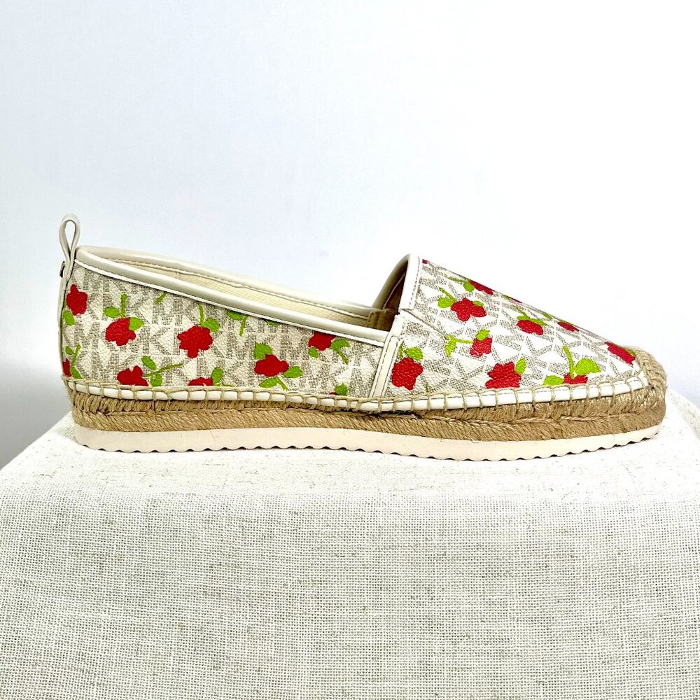 NWOT Michael Kors Floral Espadrille Flats MK Lenny Cottagecore slip-ons size 9 - Picture 14 of 16
